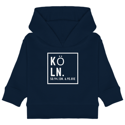 Köln Koordinaten (großer Druck auf der Brust) - Baby Organic Hoodie