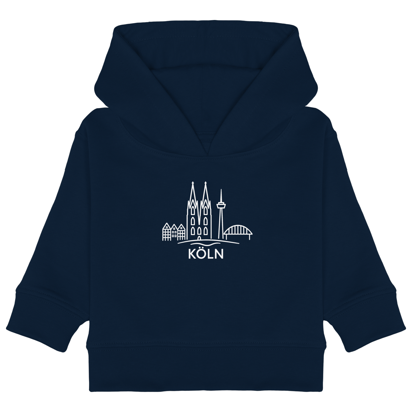 Köln Skyline (großer Druck auf der Brust) - Baby Organic Hoodie