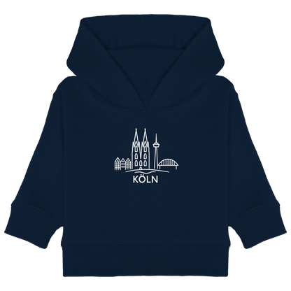 Köln Skyline (großer Druck auf der Brust) - Baby Organic Hoodie
