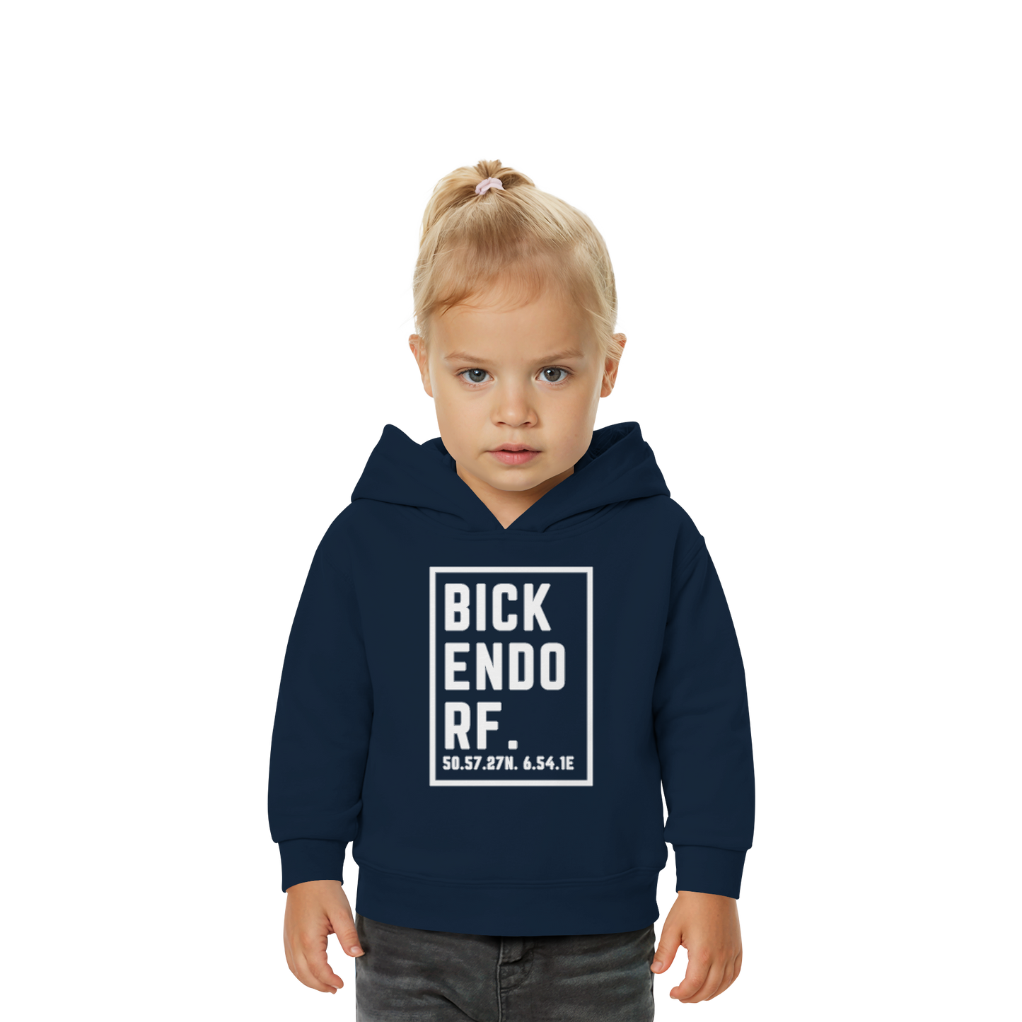 Bickendorf Koordinaten (großer Druck auf der Brust) - Baby Organic Hoodie