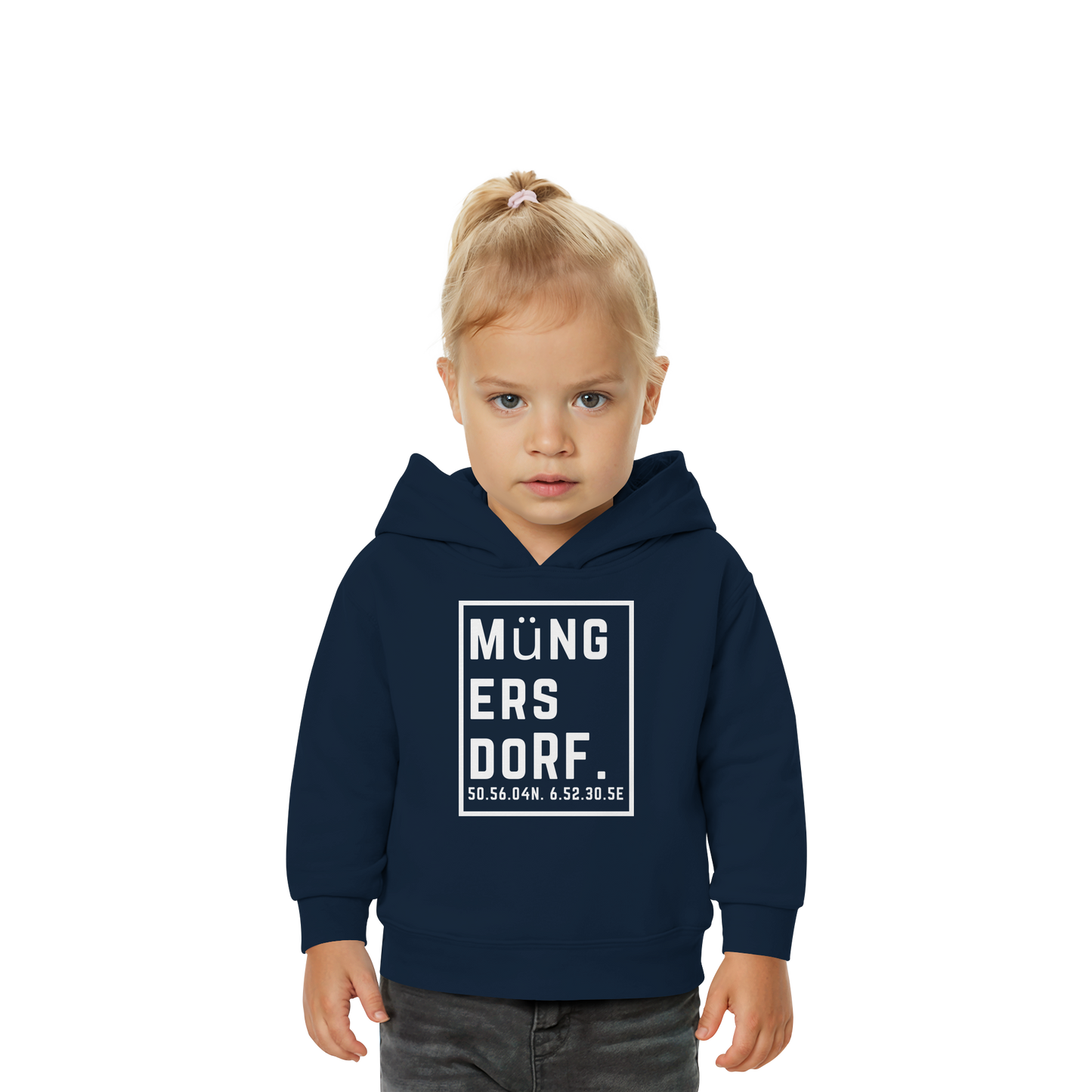 Müngersdorf Koordinaten (großer Druck auf der Brust) - Baby Organic Hoodie