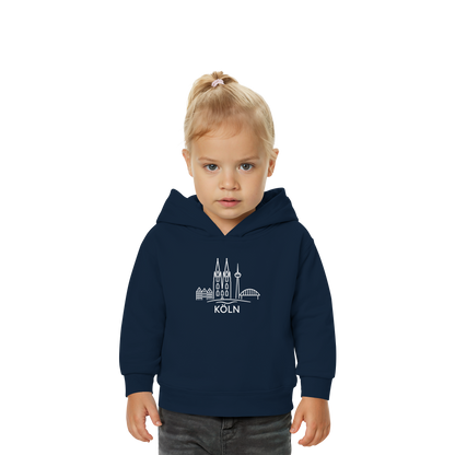 Köln Skyline (großer Druck auf der Brust) - Baby Organic Hoodie