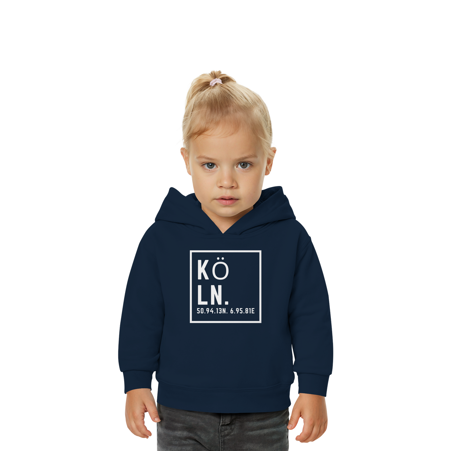 Köln Koordinaten (großer Druck auf der Brust) - Baby Organic Hoodie