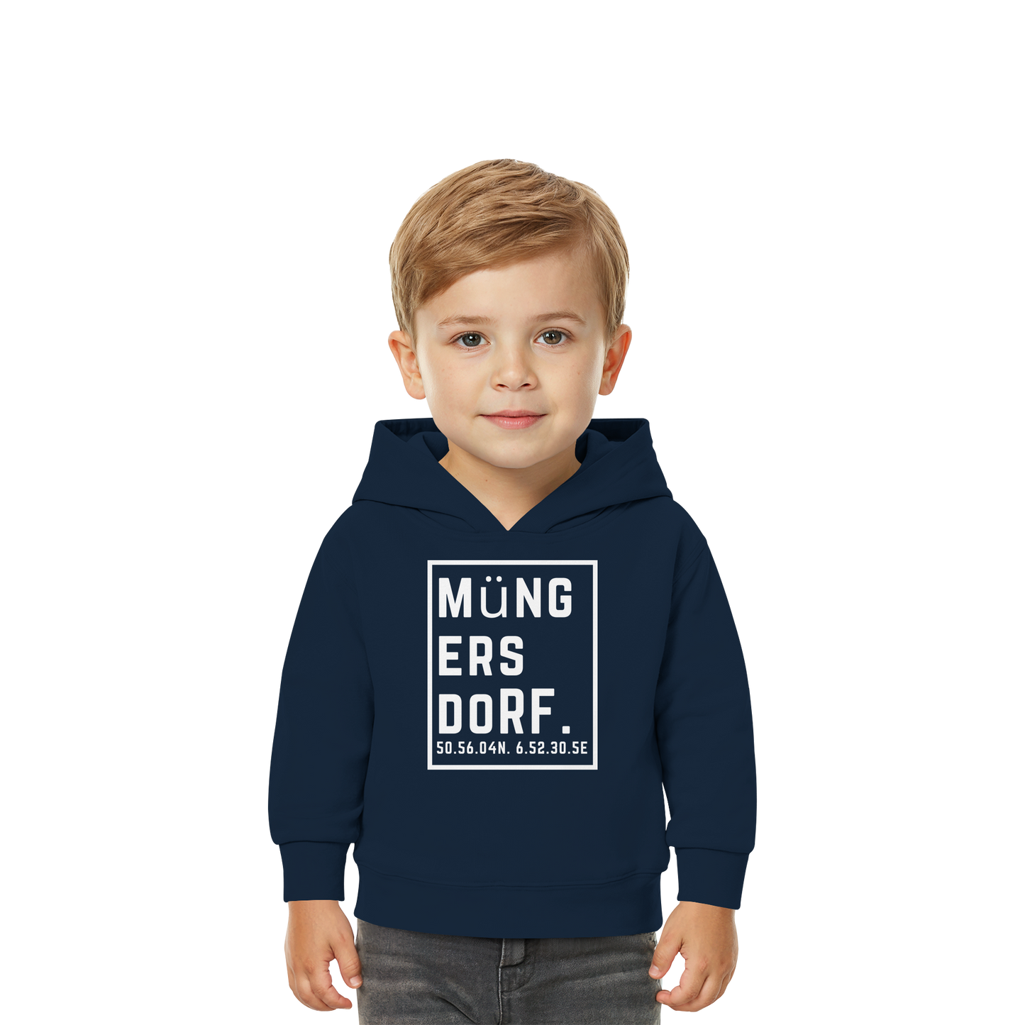 Müngersdorf Koordinaten (großer Druck auf der Brust) - Baby Organic Hoodie