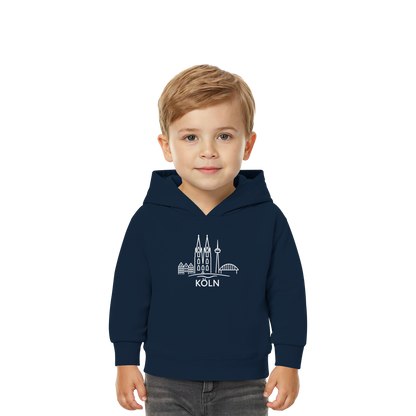 Köln Skyline (großer Druck auf der Brust) - Baby Organic Hoodie