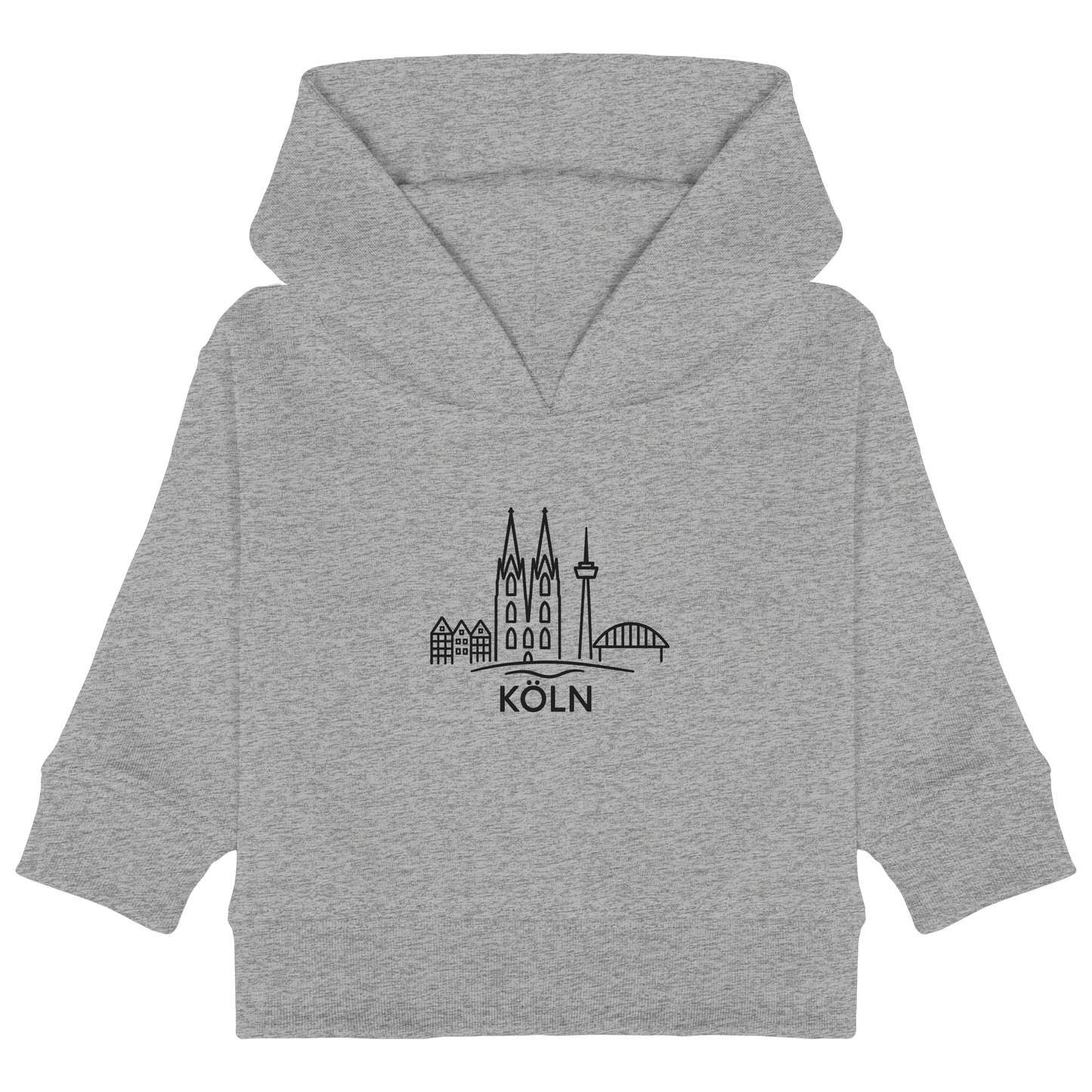 Köln Skyline (großer Druck auf der Brust) - Baby Organic Hoodie