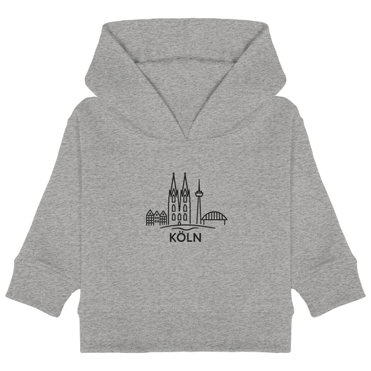Köln Skyline (großer Druck auf der Brust) - Baby Organic Hoodie