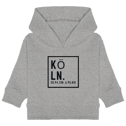 Köln Koordinaten (großer Druck auf der Brust) - Baby Organic Hoodie
