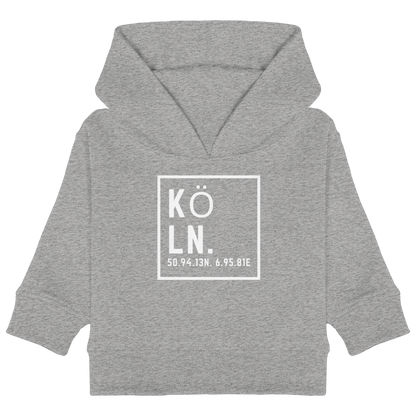 Köln Koordinaten (großer Druck auf der Brust) - Baby Organic Hoodie