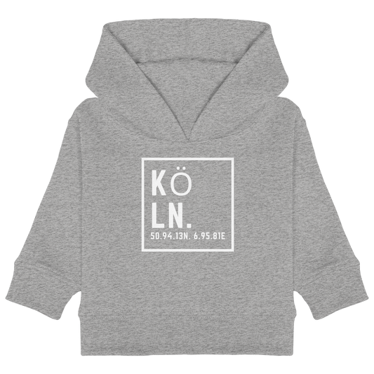 Köln Koordinaten (großer Druck auf der Brust) - Baby Organic Hoodie