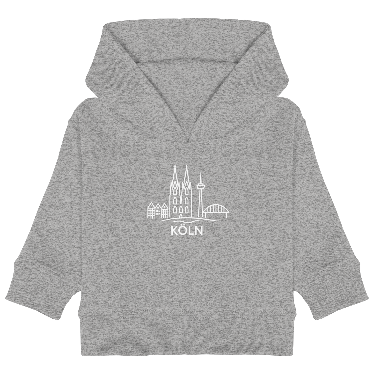 Köln Skyline (großer Druck auf der Brust) - Baby Organic Hoodie