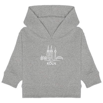 Köln Skyline (großer Druck auf der Brust) - Baby Organic Hoodie