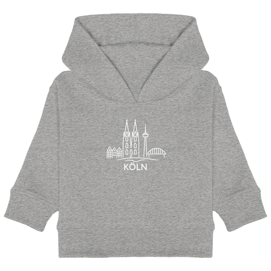Köln Skyline (großer Druck auf der Brust) - Baby Organic Hoodie