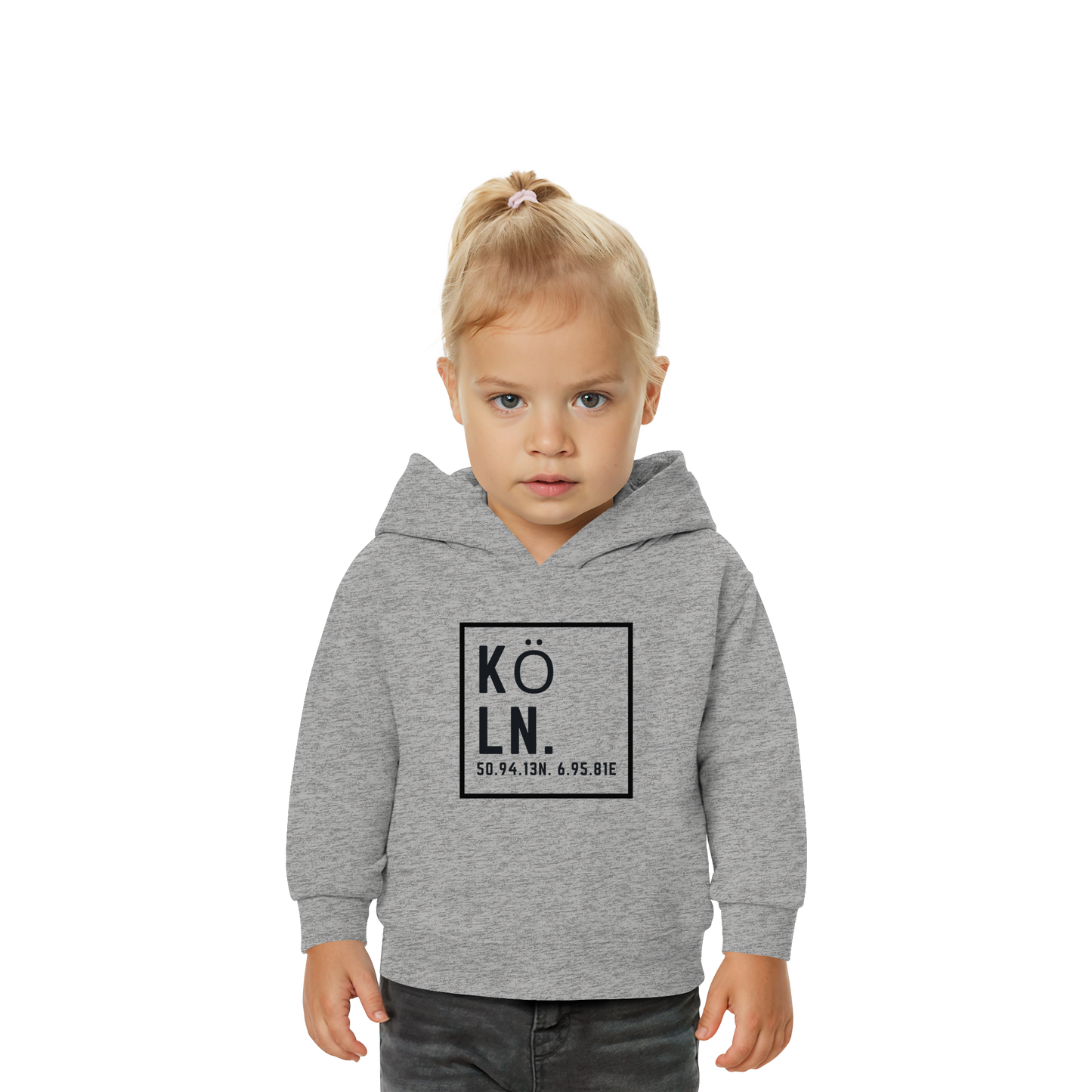 Köln Koordinaten (großer Druck auf der Brust) - Baby Organic Hoodie