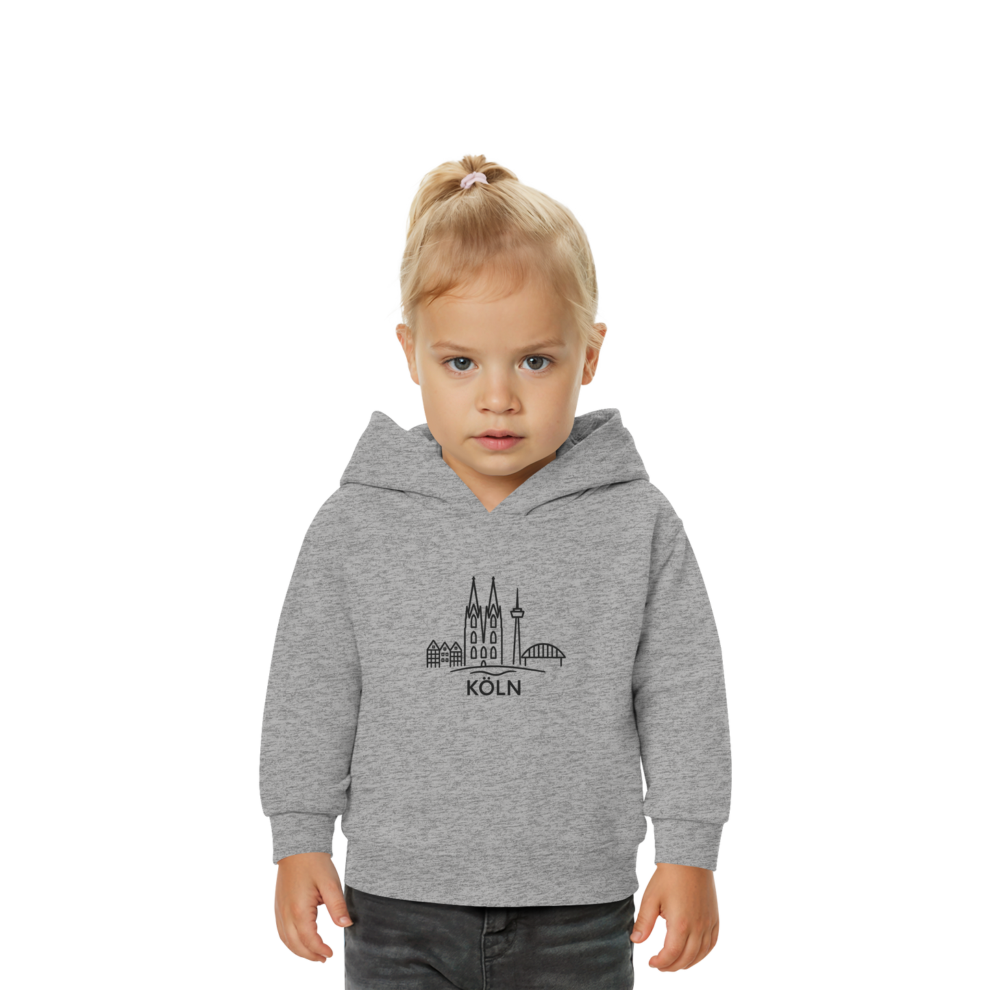 Köln Skyline (großer Druck auf der Brust) - Baby Organic Hoodie