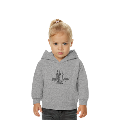 Köln Skyline (großer Druck auf der Brust) - Baby Organic Hoodie
