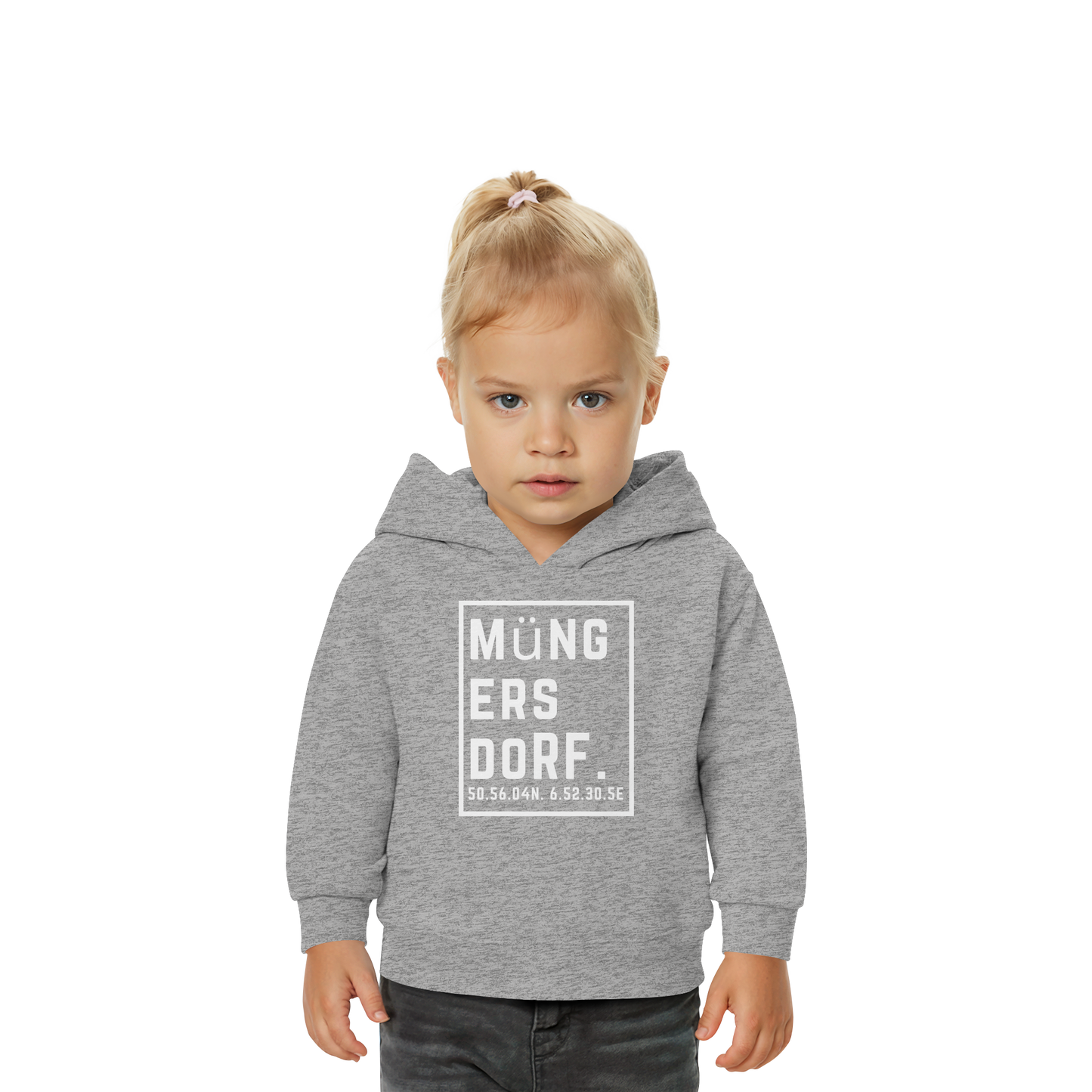 Müngersdorf Koordinaten (großer Druck auf der Brust) - Baby Organic Hoodie