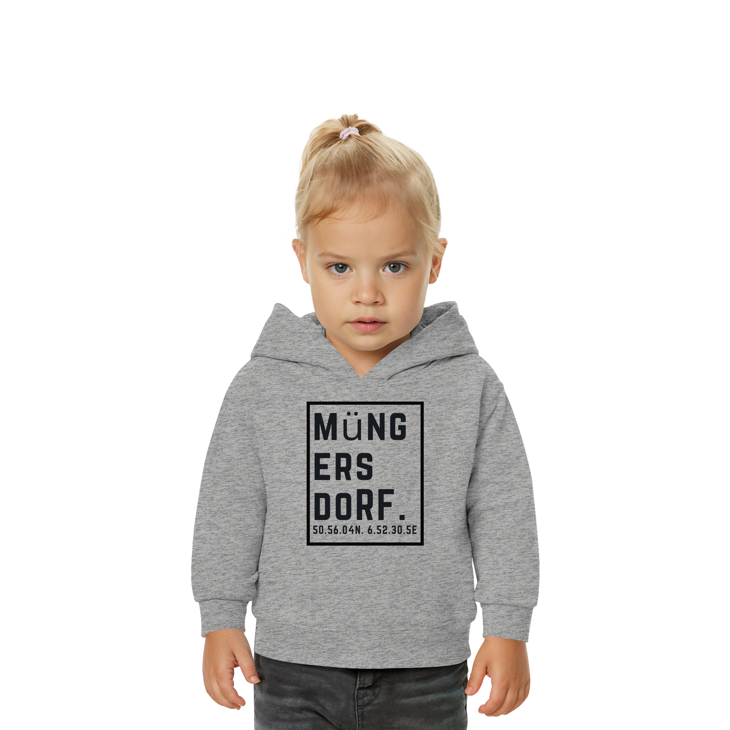 Müngersdorf Koordinaten (großer Druck auf der Brust) - Baby Organic Hoodie