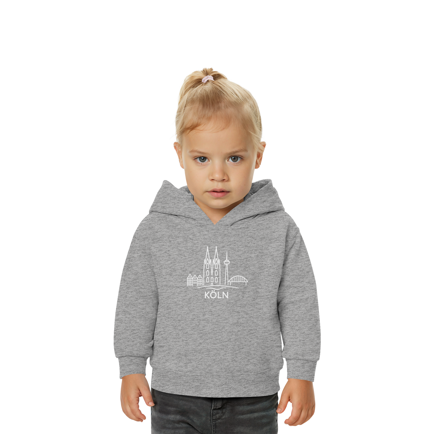 Köln Skyline (großer Druck auf der Brust) - Baby Organic Hoodie
