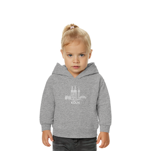 Köln Skyline (großer Druck auf der Brust) - Baby Organic Hoodie