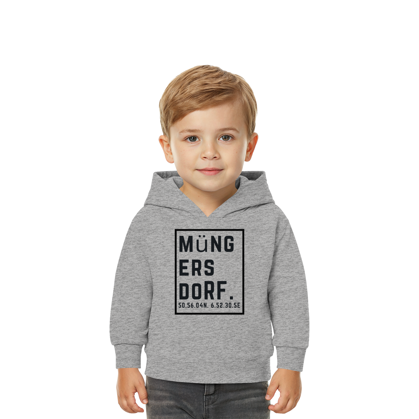 Müngersdorf Koordinaten (großer Druck auf der Brust) - Baby Organic Hoodie