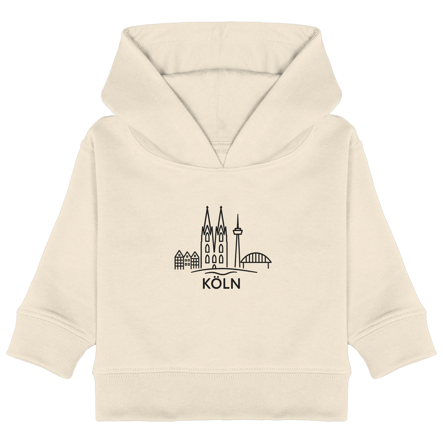Köln Skyline (großer Druck auf der Brust) - Baby Organic Hoodie