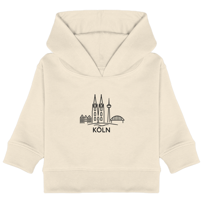 Köln Skyline (großer Druck auf der Brust) - Baby Organic Hoodie