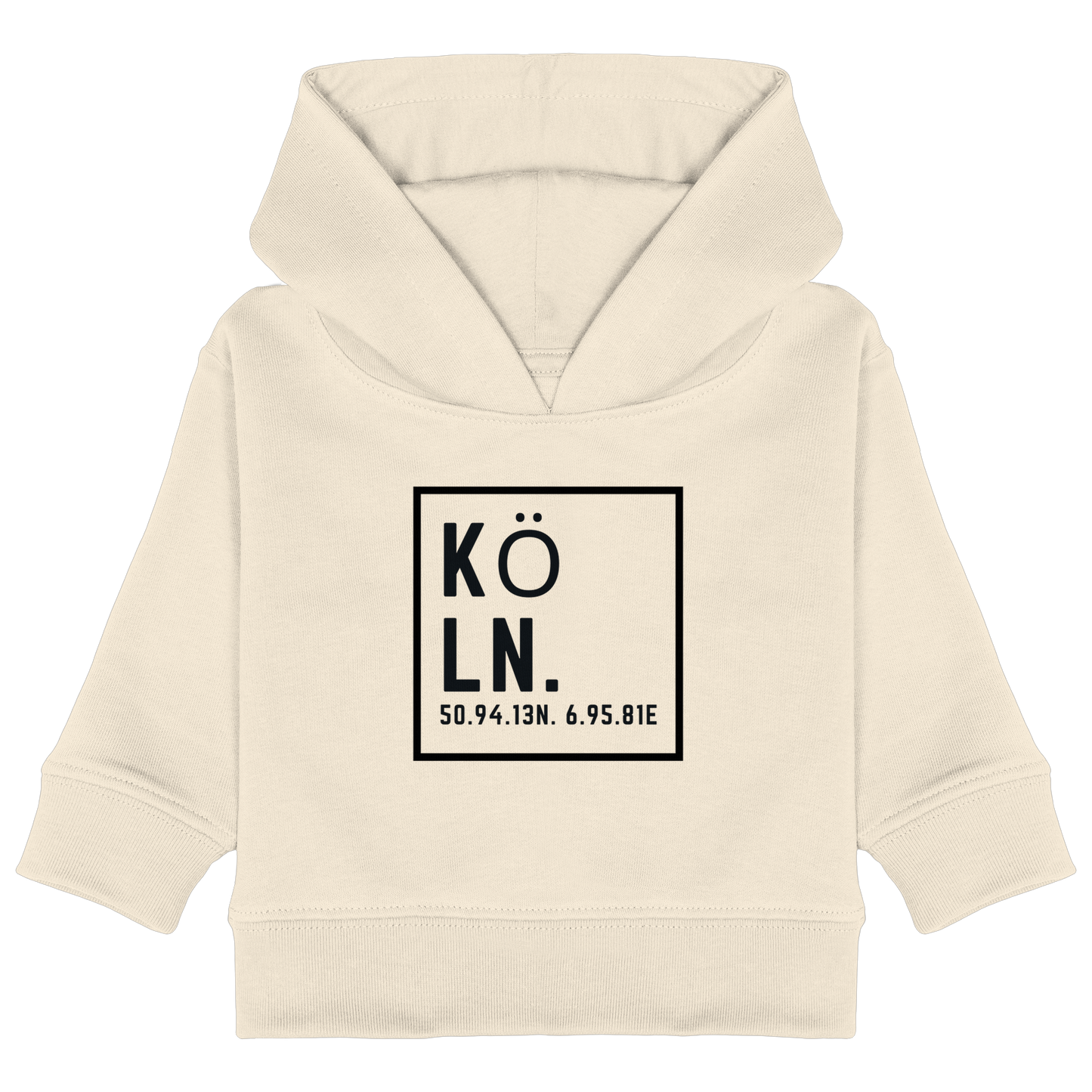 Köln Koordinaten (großer Druck auf der Brust) - Baby Organic Hoodie