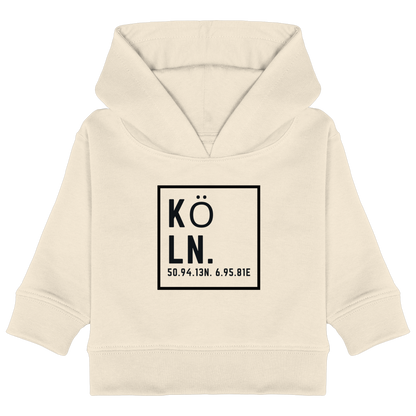 Köln Koordinaten (großer Druck auf der Brust) - Baby Organic Hoodie