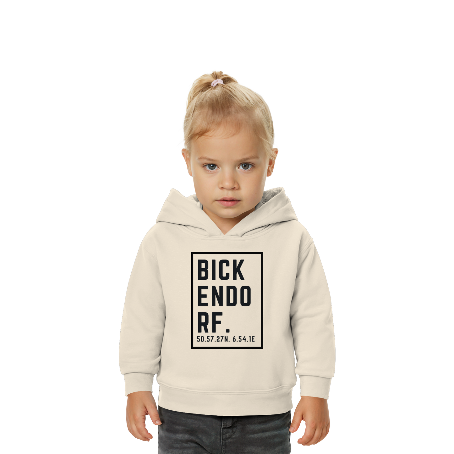 Bickendorf Koordinaten (großer Druck auf der Brust) - Baby Organic Hoodie