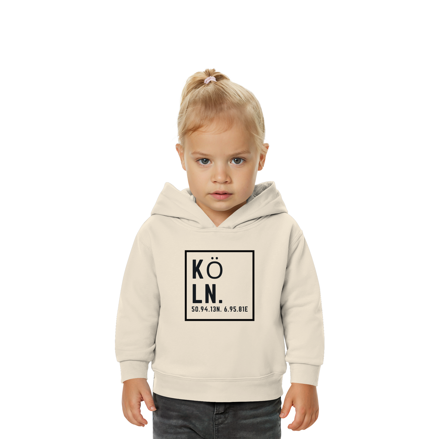 Köln Koordinaten (großer Druck auf der Brust) - Baby Organic Hoodie