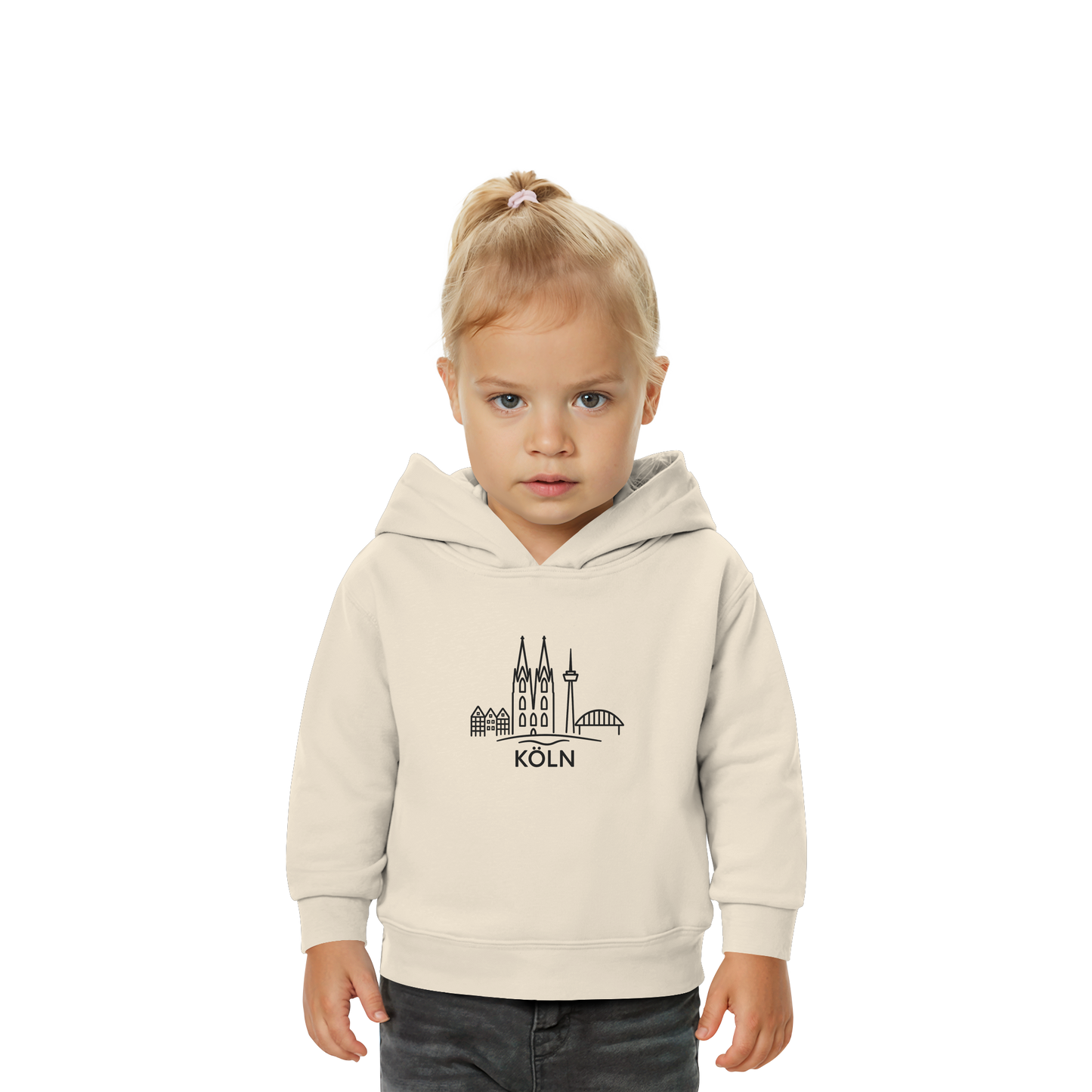 Köln Skyline (großer Druck auf der Brust) - Baby Organic Hoodie