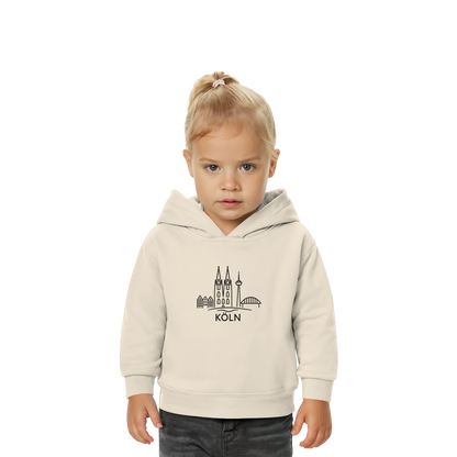 Köln Skyline (großer Druck auf der Brust) - Baby Organic Hoodie
