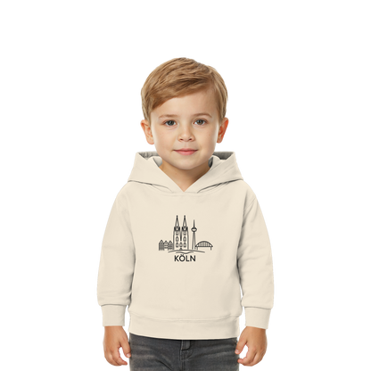 Köln Skyline (großer Druck auf der Brust) - Baby Organic Hoodie