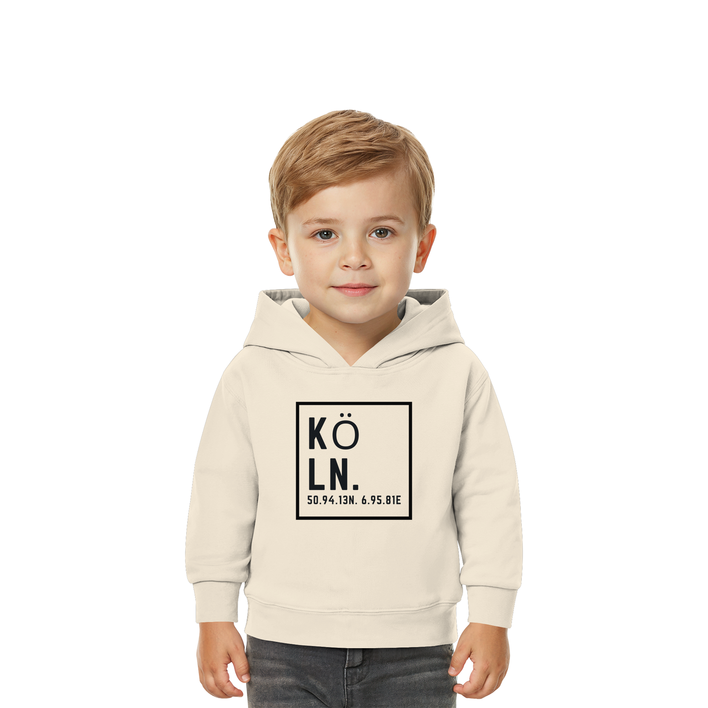 Köln Koordinaten (großer Druck auf der Brust) - Baby Organic Hoodie