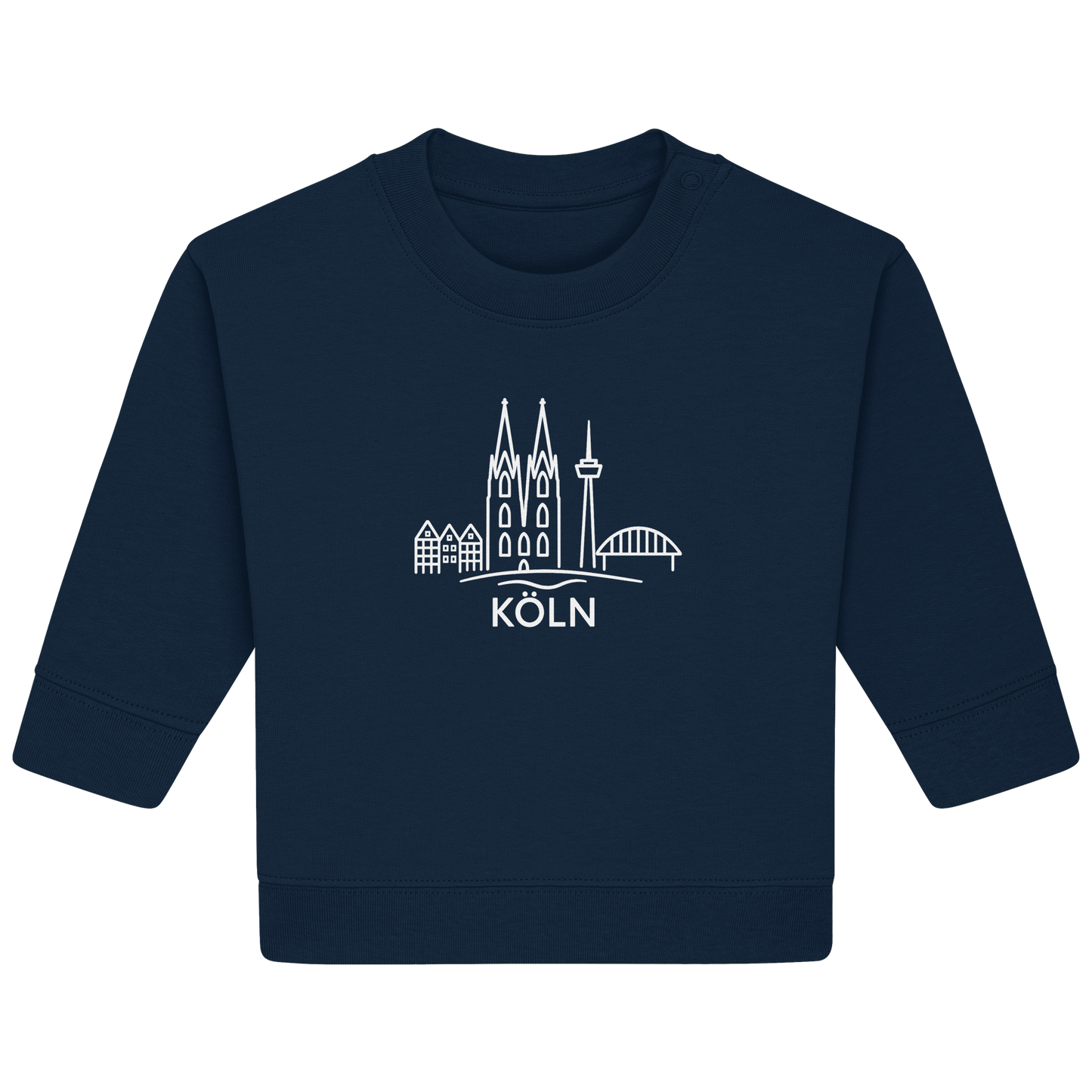 Köln Skyline (großer Druck auf der Brust) - Baby Organic Sweatshirt