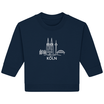 Köln Skyline (großer Druck auf der Brust) - Baby Organic Sweatshirt
