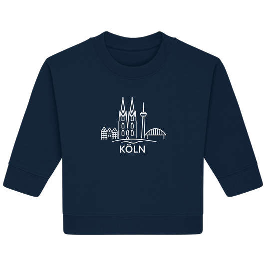 Köln Skyline (großer Druck auf der Brust) - Baby Organic Sweatshirt