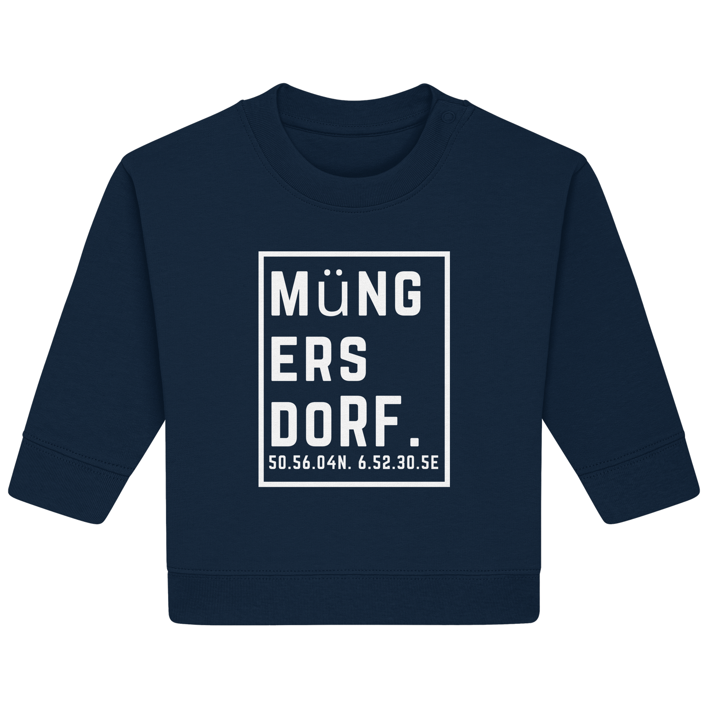 Müngersdorf Koordinaten (großer Druck auf der Brust) - Baby Organic Sweatshirt