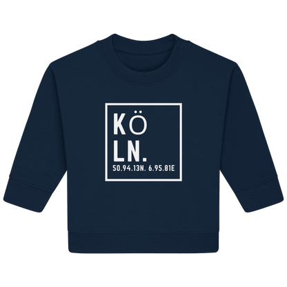 Köln Koordinaten (großer Druck auf der Brust) - Baby Organic Sweatshirt