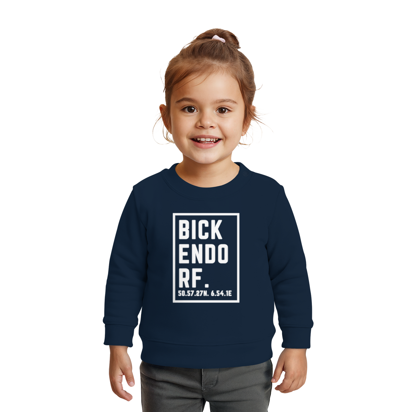 Bickendorf Koordinaten (großer Druck auf der Brust) - Baby Organic Sweatshirt