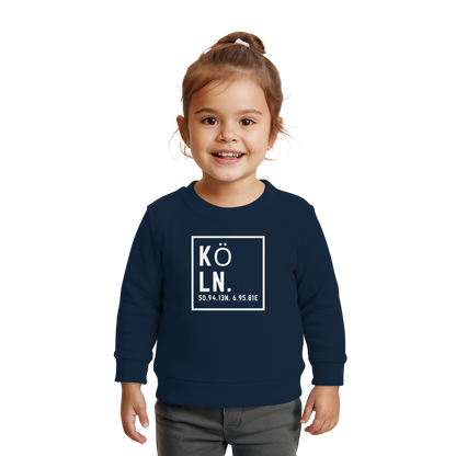 Köln Koordinaten (großer Druck auf der Brust) - Baby Organic Sweatshirt