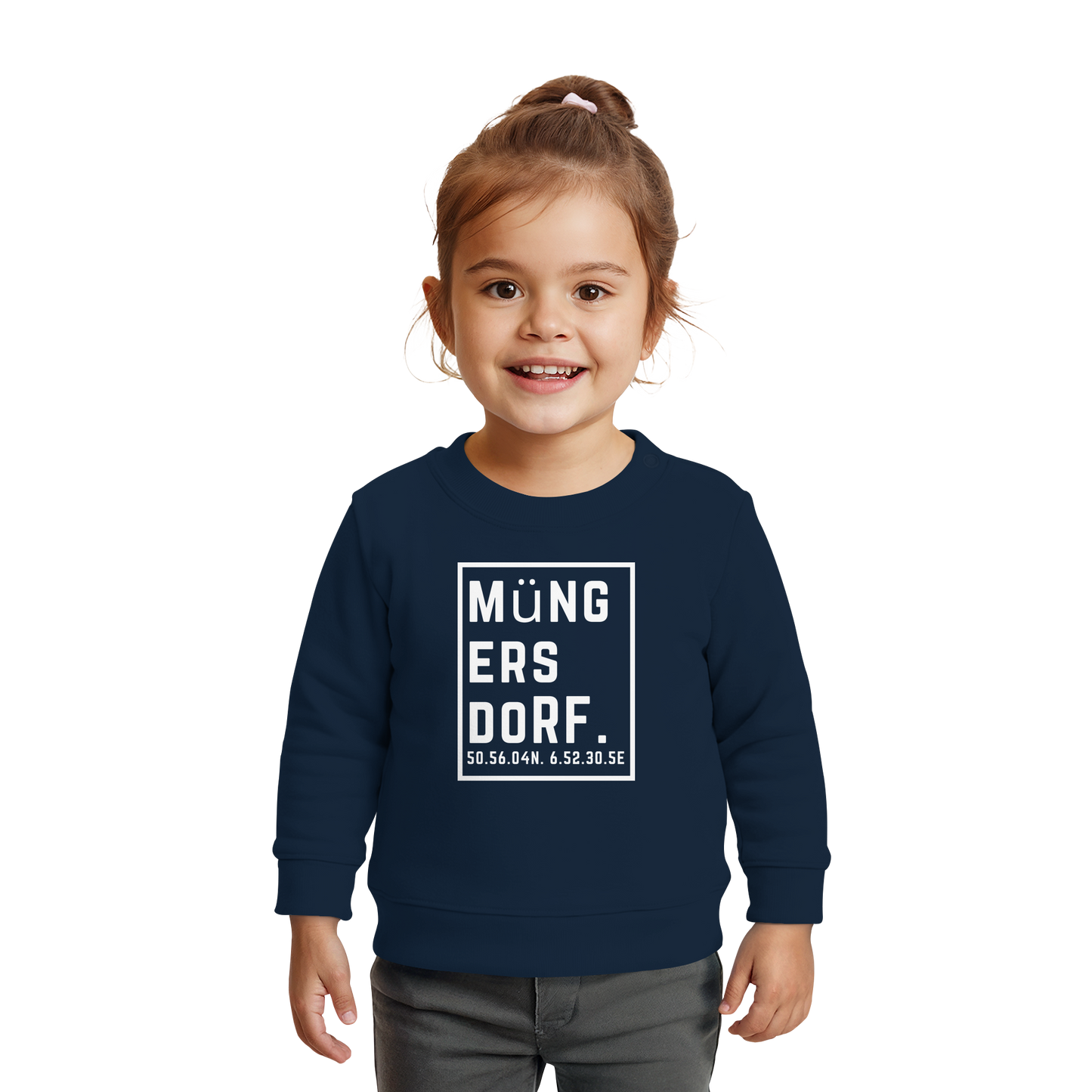 Müngersdorf Koordinaten (großer Druck auf der Brust) - Baby Organic Sweatshirt