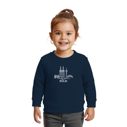 Köln Skyline (großer Druck auf der Brust) - Baby Organic Sweatshirt