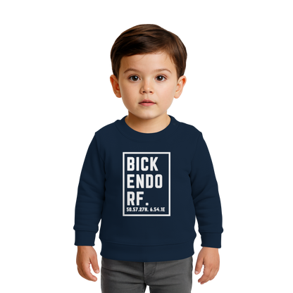 Bickendorf Koordinaten (großer Druck auf der Brust) - Baby Organic Sweatshirt