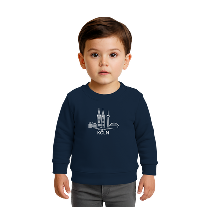 Köln Skyline (großer Druck auf der Brust) - Baby Organic Sweatshirt