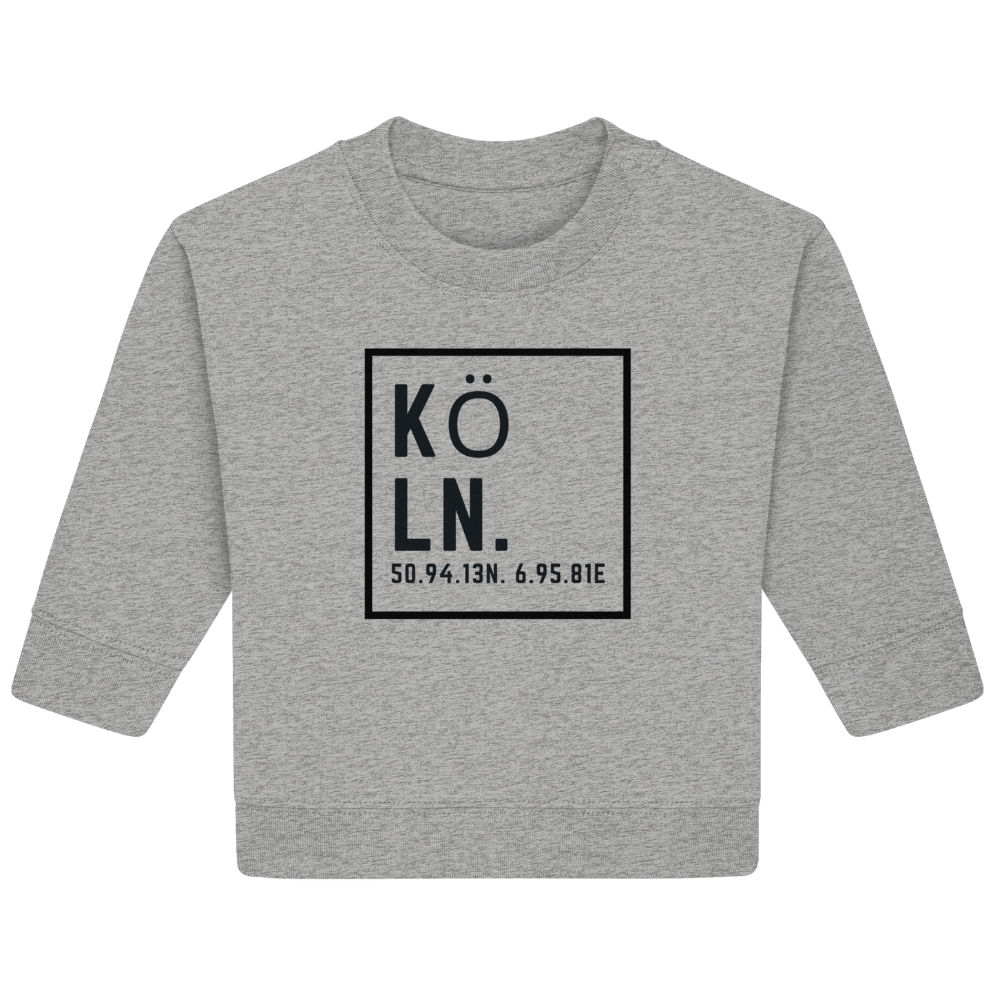 Köln Koordinaten (großer Druck auf der Brust) - Baby Organic Sweatshirt