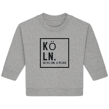 Köln Koordinaten (großer Druck auf der Brust) - Baby Organic Sweatshirt
