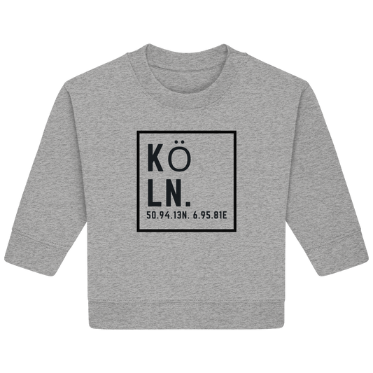 Köln Koordinaten (großer Druck auf der Brust) - Baby Organic Sweatshirt
