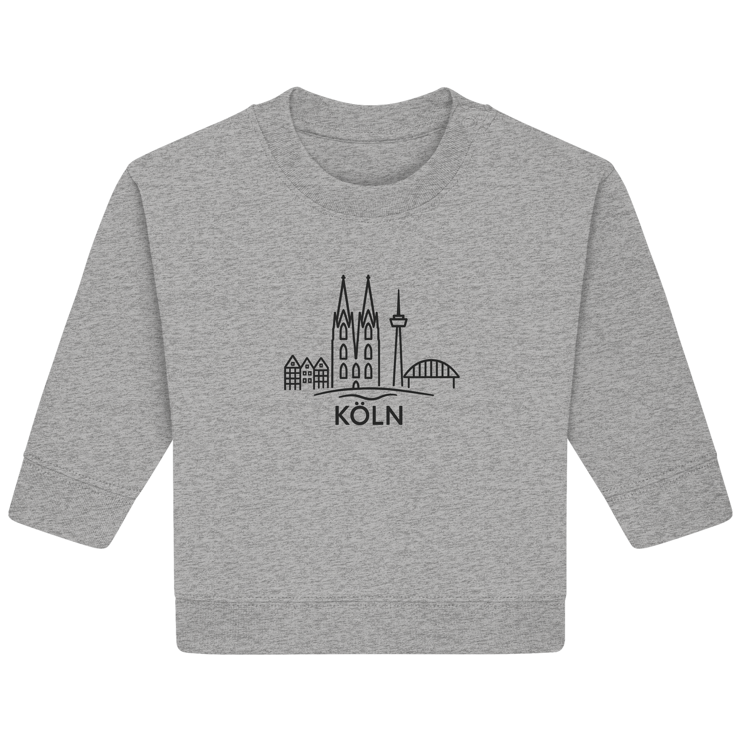 Köln Skyline (großer Druck auf der Brust) - Baby Organic Sweatshirt